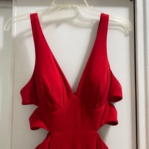 Red hot long dress size 4